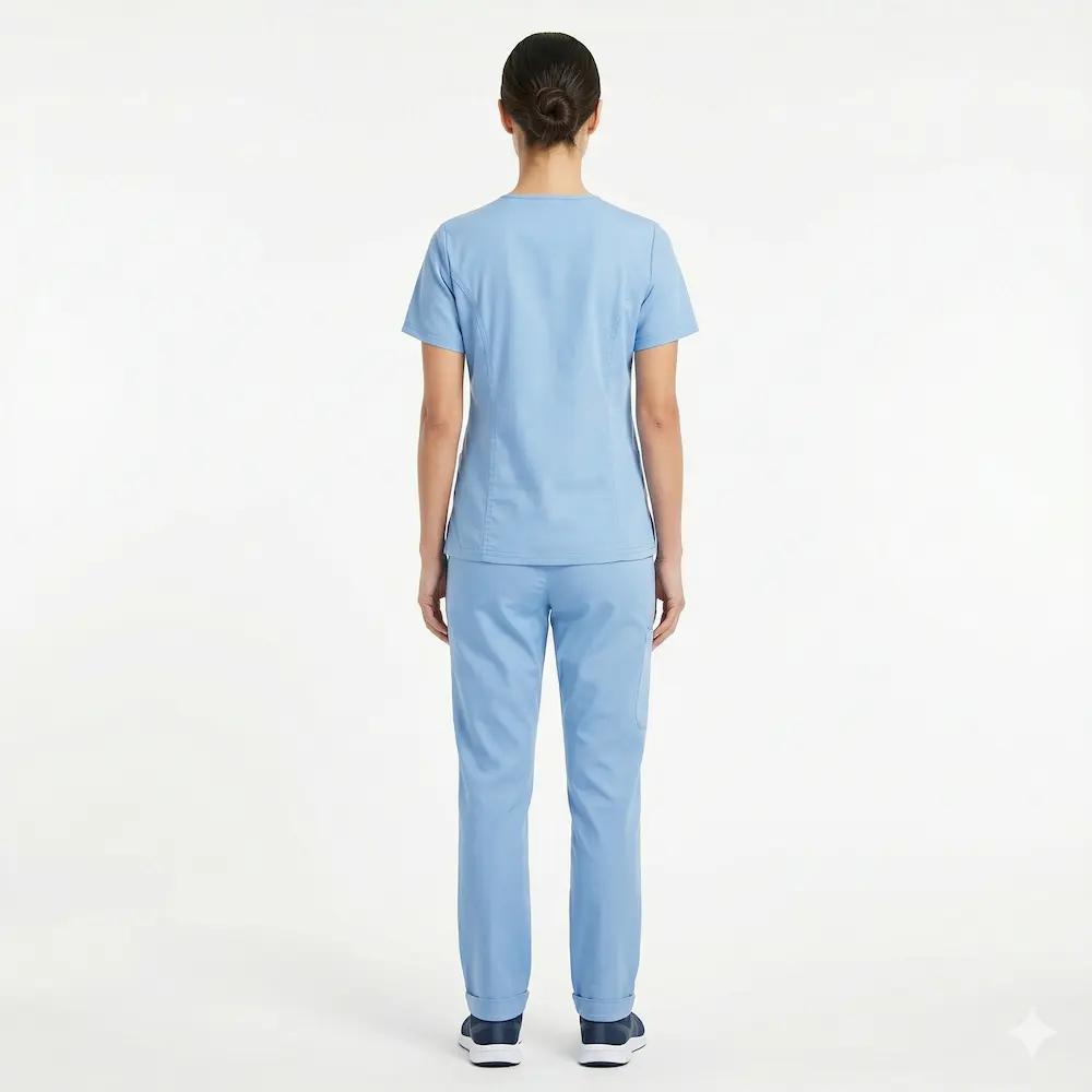 V-Neck Scrub Set Ceil Blue view 2