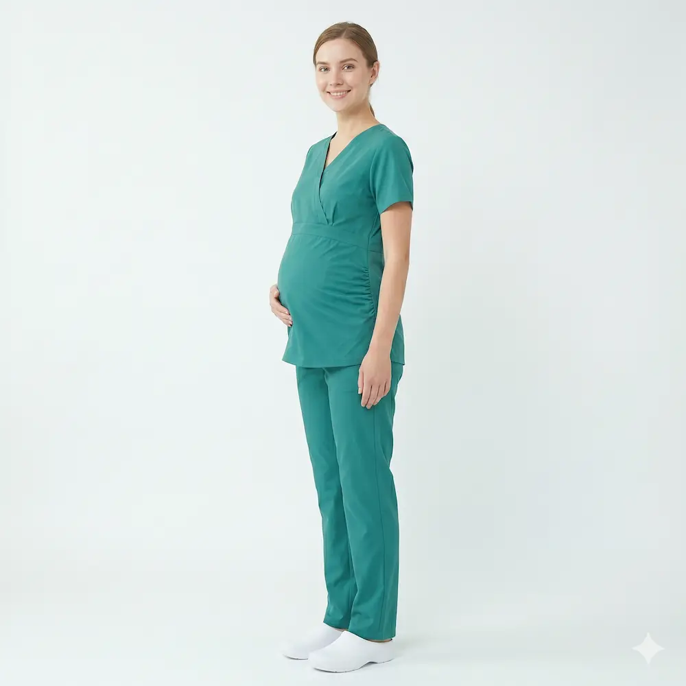 Maternity Scrub Set Teal Green view 3
