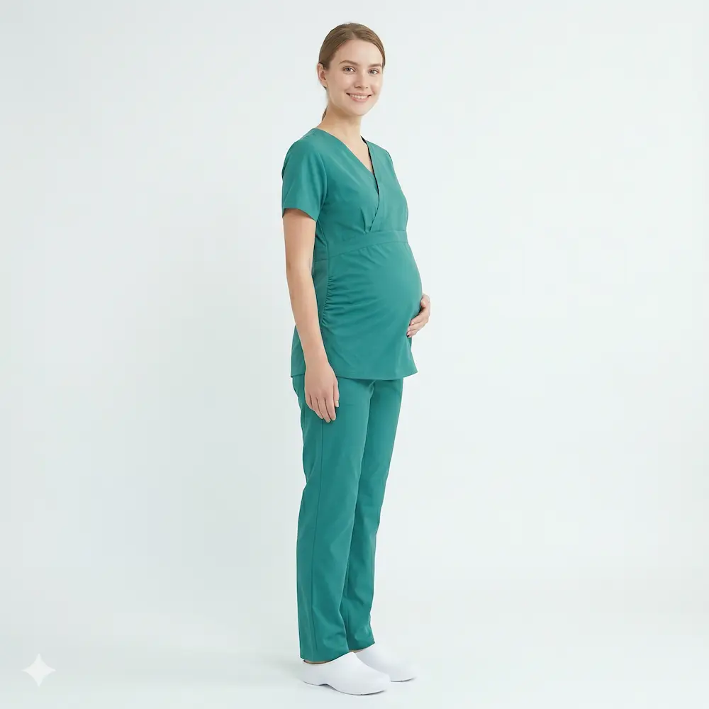 Maternity Scrub Set Teal Green view 4