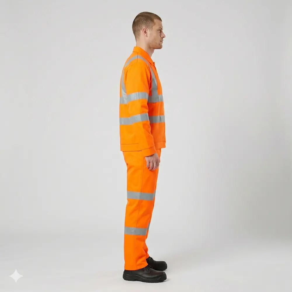 Hi-Vis Worker Set Fluorescent Orange view 4